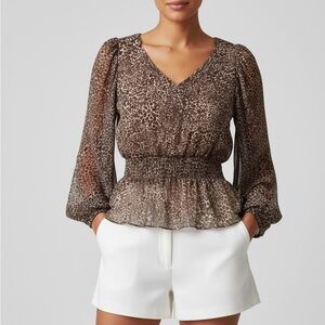 1. State Animal Print V-Neck Blouse